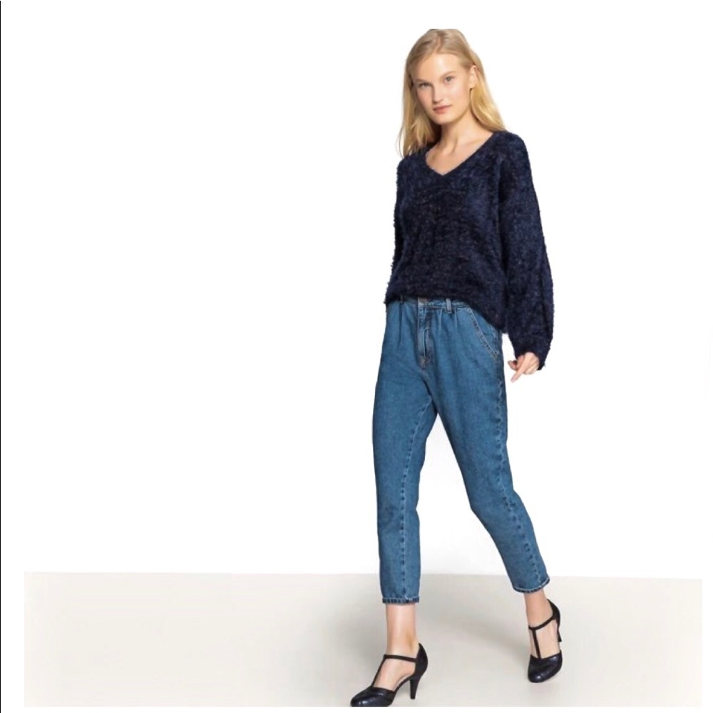 KNOX ROSE Navy Silver Layered Blouse Long Sleeve